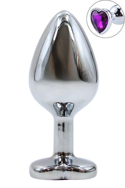 Plug bijou en aluminium bijou coeur violet Medium LOVELY