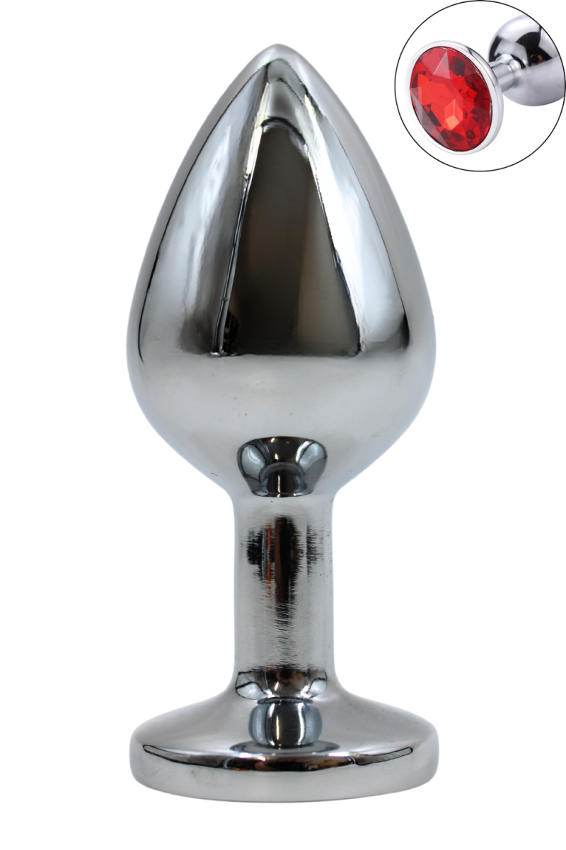 Plug anale in alluminio con gioiello rosa Helira M