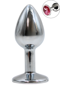 Plug anale in alluminio con gioiello rosa Helira S