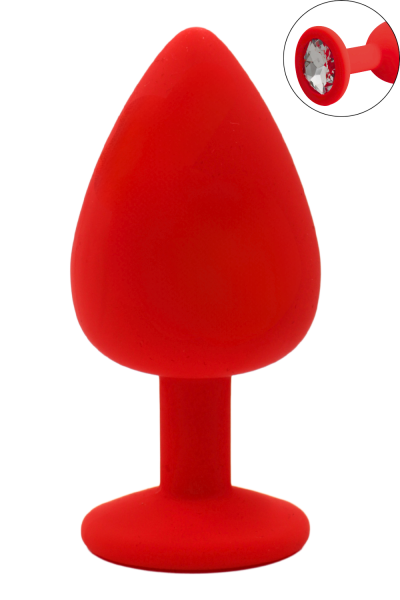 Plug anale con gioiello trasparente Cherry L