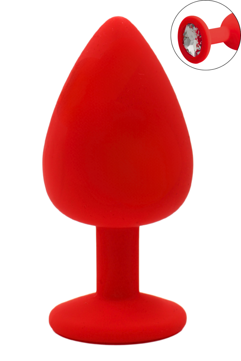 Plug anale con gioiello trasparente Cherry L