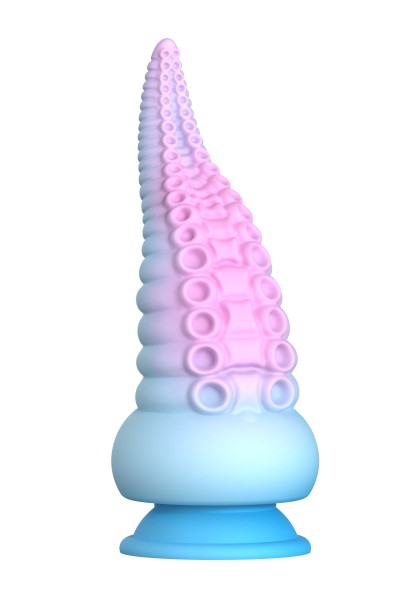Gode ventouse tentacule Kraken 18 cm rose et bleu