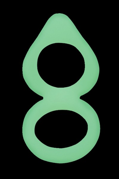 Double cockring vert fluorescent en silicone