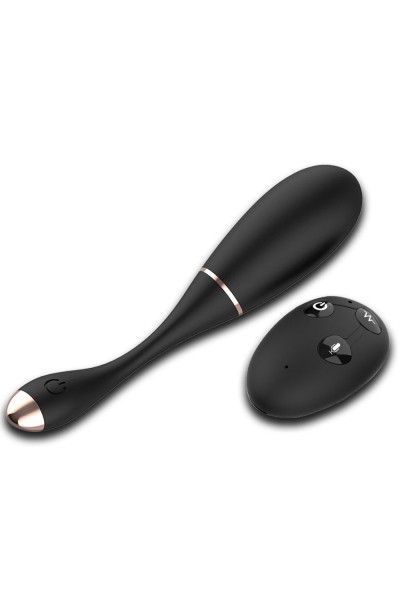 Œuf vibrant télécommandé USB noir avec option commande vocale LOLA-S