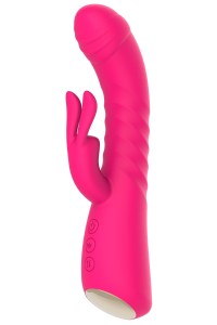 Vibromasseur rabbit rose chauffant avec fonction va-et-vient, USB