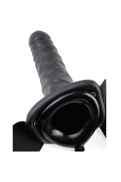 Strap on con dildo nero 19 cm Hollow Strap on