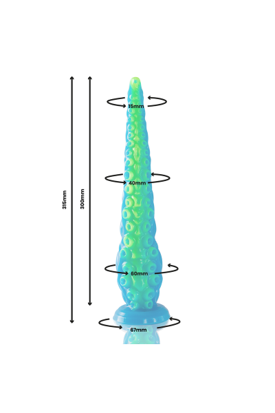 Dildo a tentacolo fluorescente Scylla formato grande