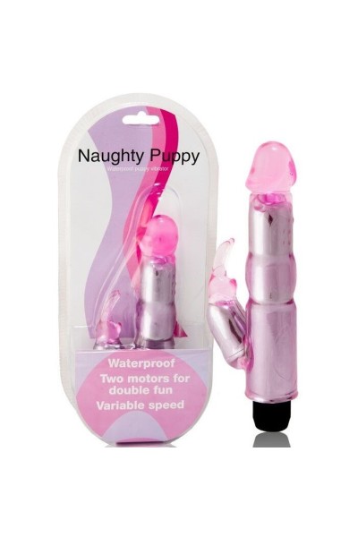 Vibratore rabbit Naughty Puppy rosa