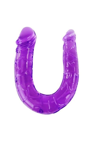 Dildo doppio in jelly viola