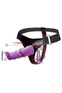 Strap on con dildo punto G 17 cm e plug anale Ultra Female Harness