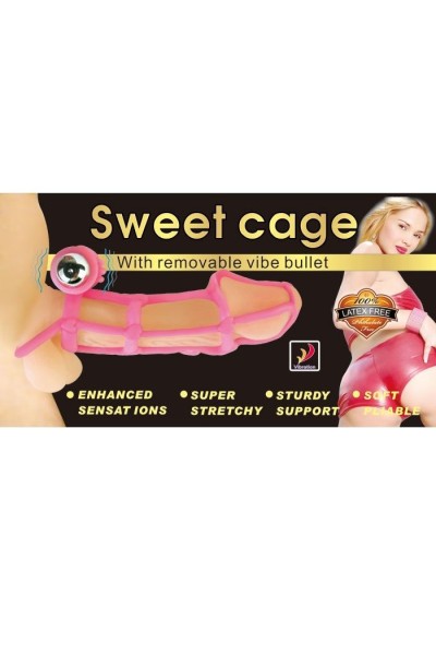 Guaina fallica vibrante Sweet Cage rosa