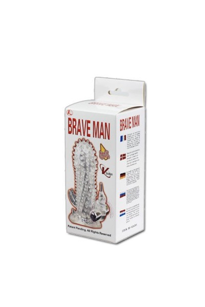 Guaina fallica vibrante con stimolatore rabbit e perineale Brave Man