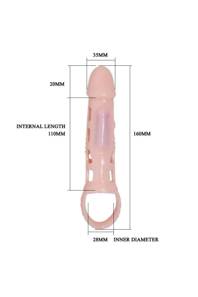 Estensione fallica realistica vibrante 13,5 cm