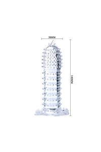 Guaina Fallica trasparente Con Noduli Stimolanti 14,2 Cm - Baile