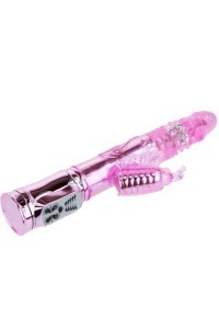 VIBRADOR RECARGABLE CON ROTACION Y ESTIMULADOR THROBBING BUTTERFLY