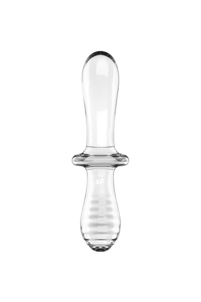 Dildo doppio in vetro trasparente Double Crystal