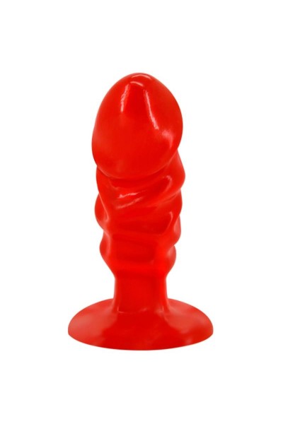 BAILE PLUG ANAL UNISEX CON VENTOSA ROJO