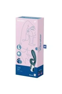 Vibratore rabbit con app Hug Me azzurro