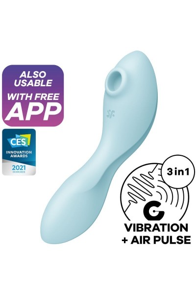 Stimolatore clitorideo con app Curvy Trinity 5+ azzurro