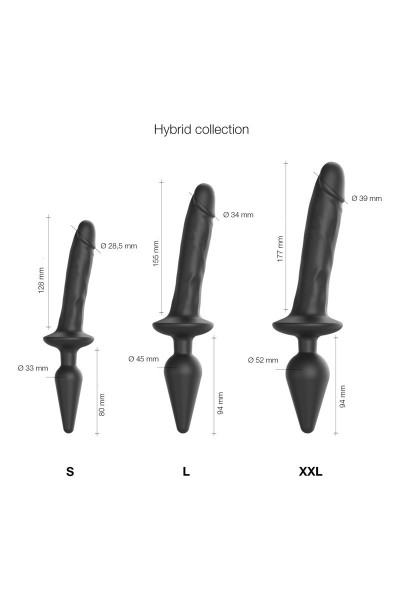 Dildo realistico con plug anale Switch Plug-In nero