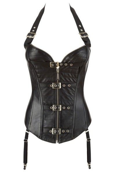 Corsetto in pelle nera