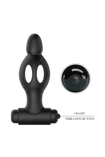 Plug anale vibrante in silicone nero