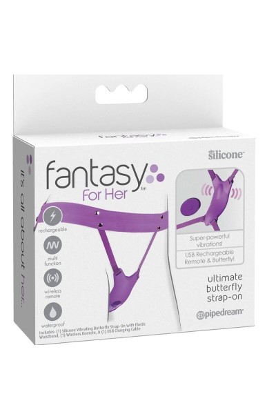 Imbracatura con stimolatore vaginale Ultimate Butterfly Strap-On