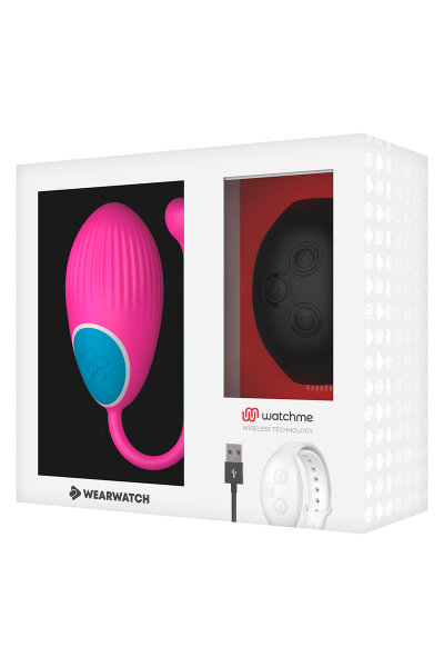 Uovo vibrante fucsia con tecnologia Watchme con telecomando nero