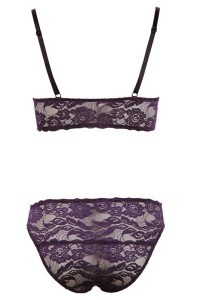 Completino reggiseno e slip viola con chiusure frontali