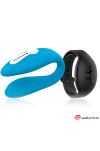 Vibratore per coppia azzurro con tecnologia Watchme con telecomando