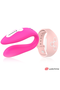 Vibratore per coppia fucsia con tecnologia Watchme con telecomando