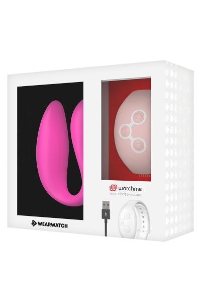 Vibratore per coppia fucsia con tecnologia Watchme con telecomando