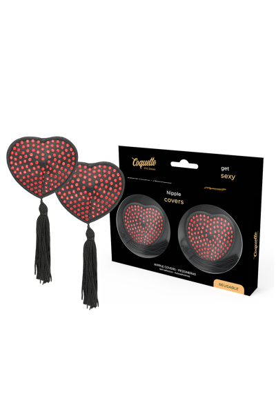 Copricapezzoli con nappa rosso/nero Chic Desire