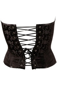 Corsetto nero con allacciature decorative