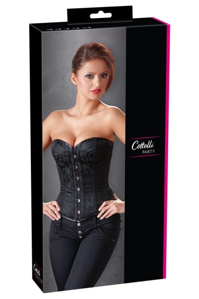 Corsetto nero con allacciature decorative