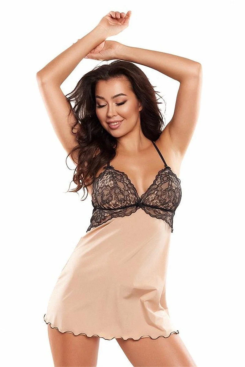 Chemise in jersey beige V-10539