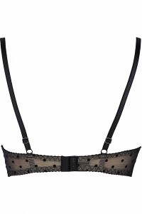 Reggiseno a balconcino in tulle nero V-9051