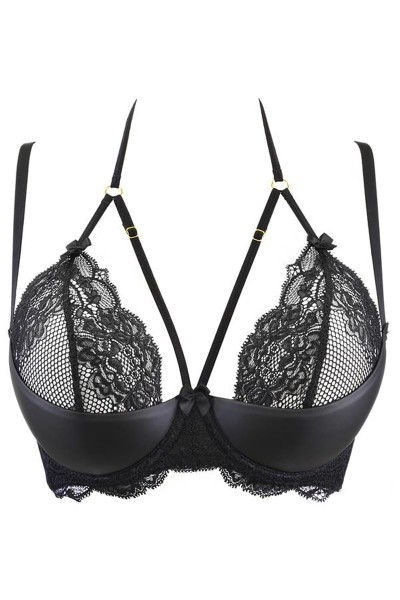 Reggiseno in pizzo nero V-10691