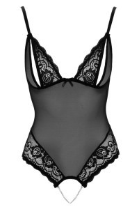 Body in pizzo floreale con perle stimolanti