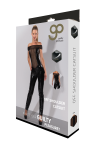 Catsuit in datex con spalle scoperte