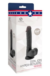 Dildo realistico Don Jon nero 16.5 cm