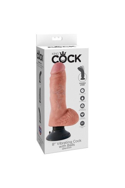 Vibratore realistico con testicoli 20,3 cm natural