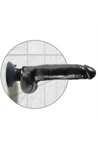 Vibratore realistico con testicoli 23 cm nero