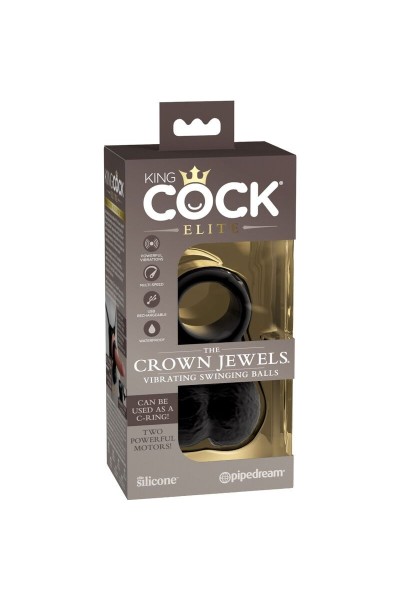 Anello fallico con testicoli vibranti Crown Jewels