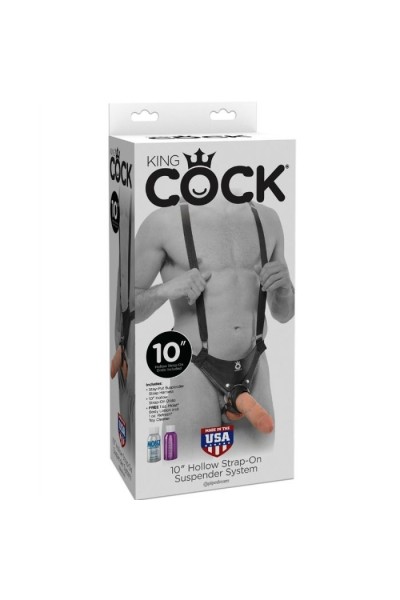 Strap on con bretelle e dildo cavo 25,5 cm