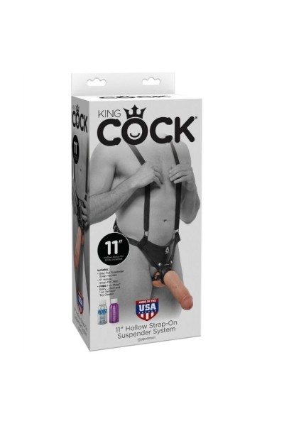 Strap on con bretelle e dildo cavo 28 cm