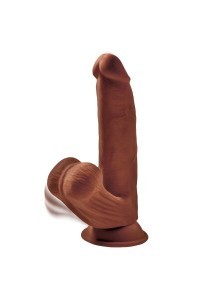 Dildo realistico Triple Density con testicoli oscillanti 24,5 cm marrone