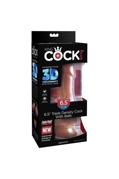 Dildo realistico Triple Density con testicoli 17 cm