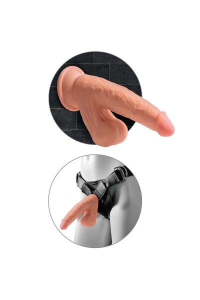 Dildo realistico Triple Density con testicoli oscillanti 21,5 cm natural