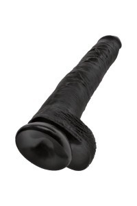 Dildo realistico con testicoli 30,5 cm nero